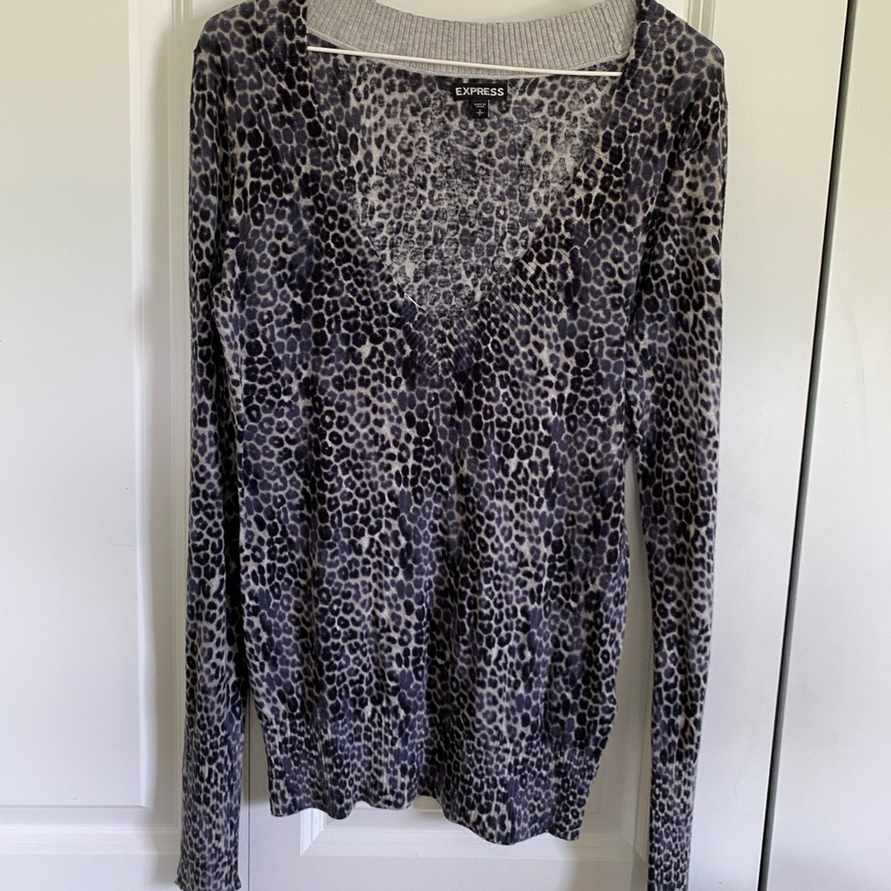 Express purple leopard print sweater